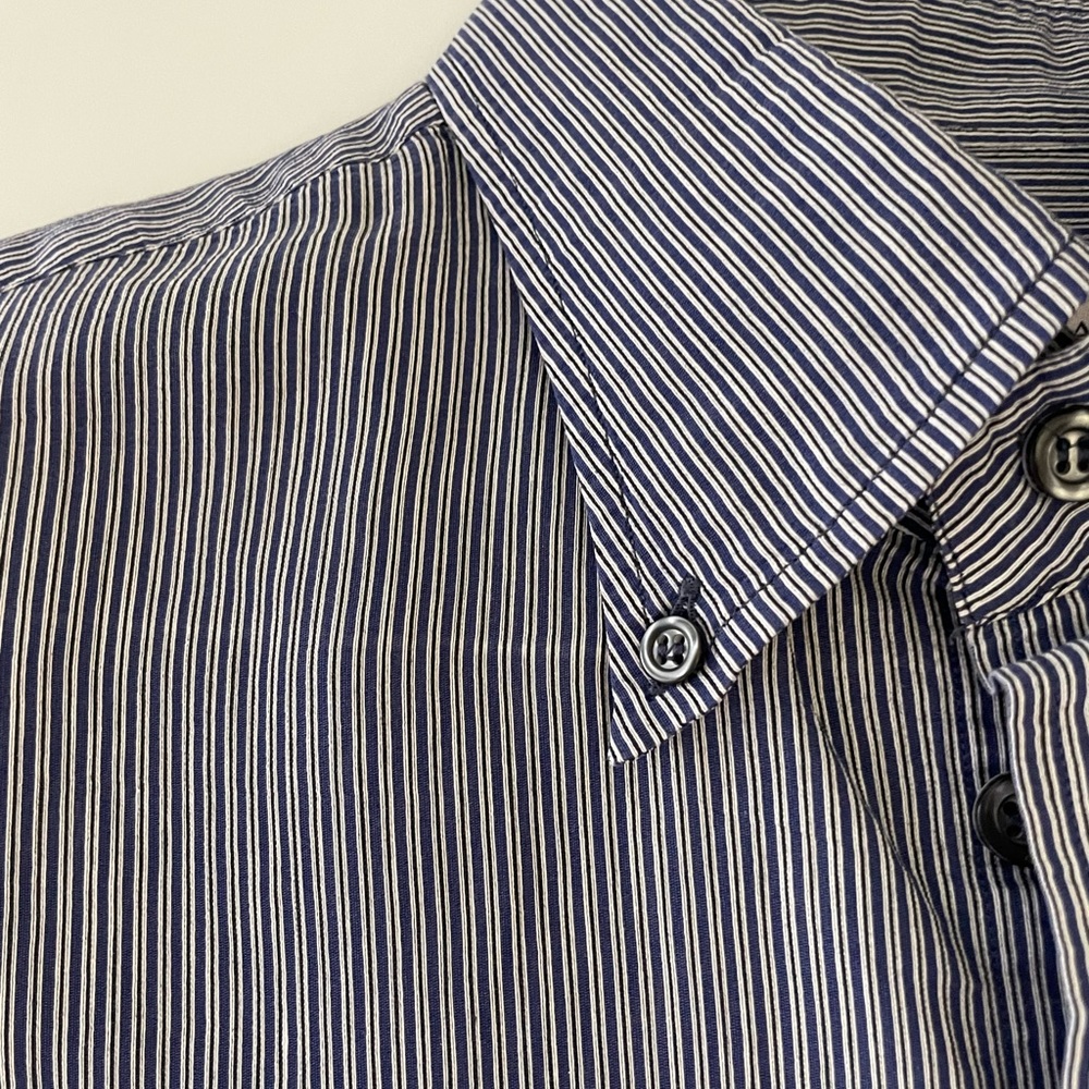 Vintage 90s Emporio Armani Striped Button Down Shirt 15.5 40